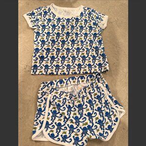 Roller Rabbit Kids Blue Monkey Playa Play Set Pajama short set size 8
